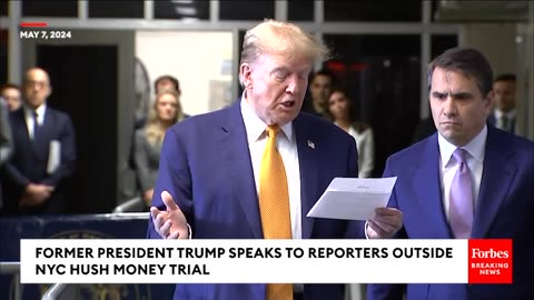 BREAKING NEWS: Trump Reads Reports He Says Shows NYC Hush Money Trial Is Unfair, Slams Gag Order