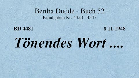 BD 4481 - TÖNENDES WORT ....