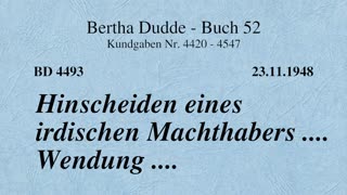 BD 4493 - HINSCHEIDEN EINES IRDISCHEN MACHTHABERS .... WENDUNG ....