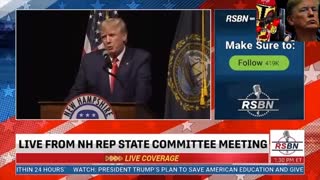President Trump speaks at the Republican convention in NH.