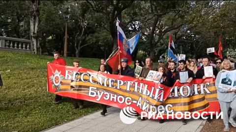 A procession in memory of the Great Patriotic War