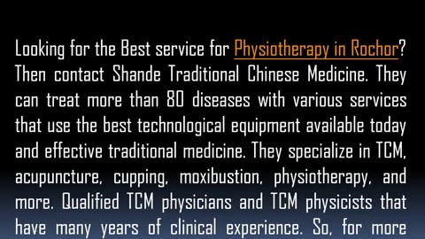 Best service for Physiotherapy in Rochor