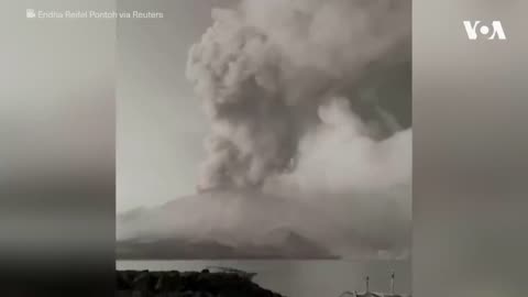 Indonesia’s Mount Ruang volcano erupts again Tuesday