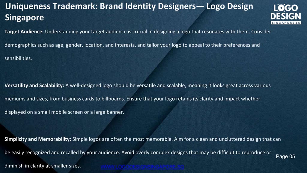 Uniqueness Trademark: Brand Identity Designers — Logo Design Singapore