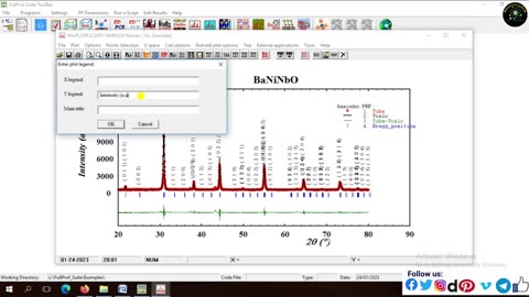 How to run Rietveld Refinement of double phase of BaNiNbO material using Fullprof software