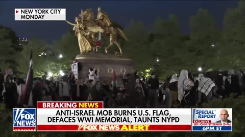 US Flag Burned by Anti-Israel Protesters
