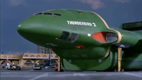 Thunderbird 2 landing and unloading rescue vehicles and equipaments. #shorts