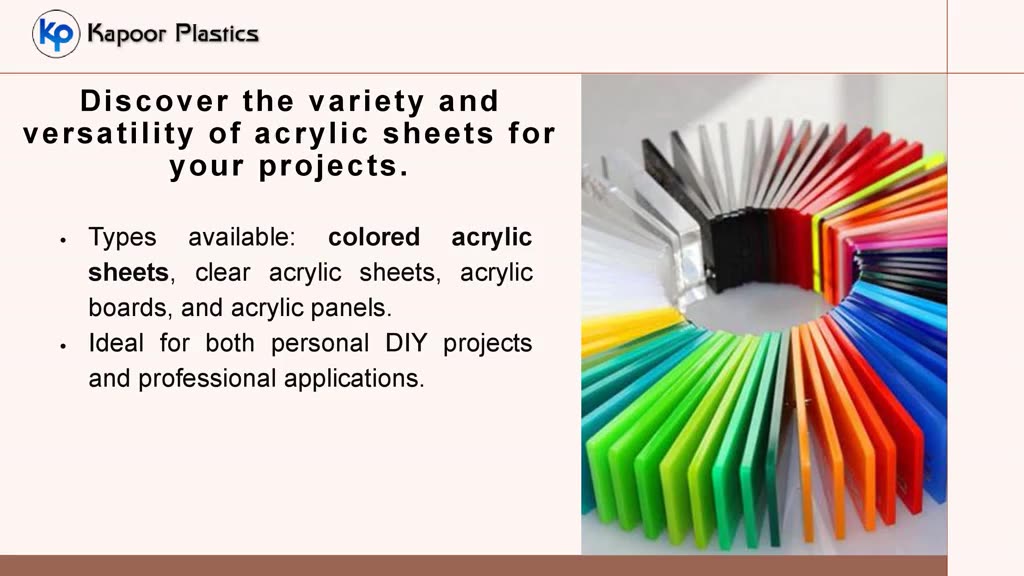 Discover the variety and versatility of acrylic sheets for your projects.