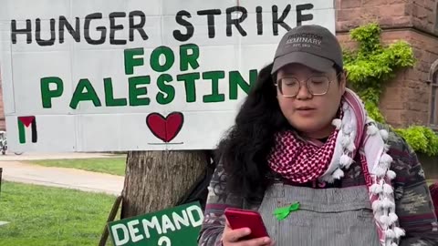 Student announces she has joined the Hunger Strike for Hamas.