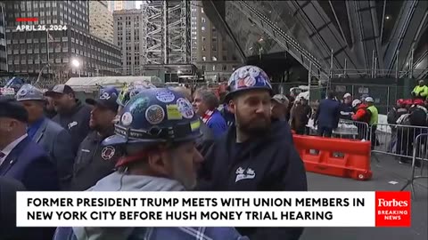BREAKING NEWS: Trump Pays Surprise Visit To Union Construction Workers In NYC Before Trial Hearing