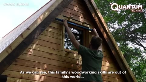Family Builds Amazing Camping Cabin in the Mountains | Start to Finish by @woodjunkie_yt