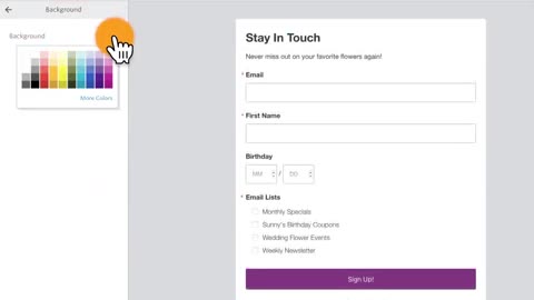 Creating an inline form Constant Contact