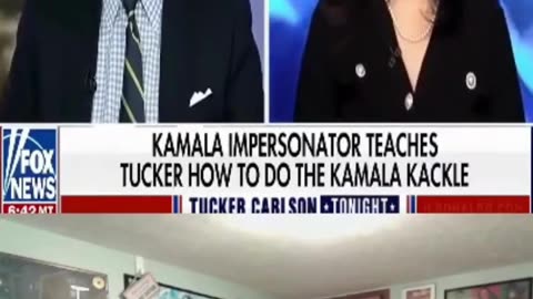 Kamala Impersonator Teaches Tucker How to do the Kamala Kackle