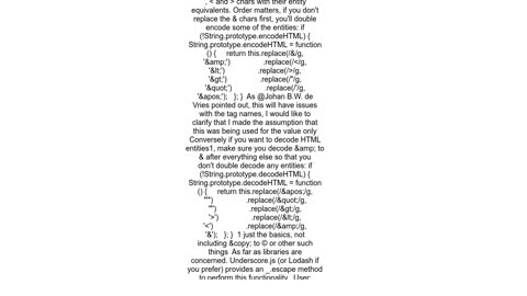 How to escape XML entities in JavaScript