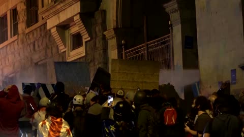 Georgian police disperse protesters at parliament