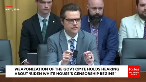 Matt Gaetz Demolishes Biden Aide For Trying To Censor Free Speech