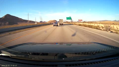 State Trooper Pulls over Truck on Nevada Highway I15