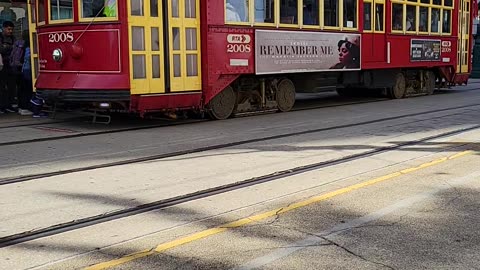 Streetcar on Canal Street in New Orleans, Louisiana