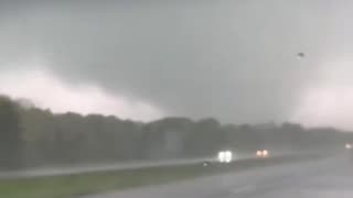 Large tornado of Highway 131 just South of Kalamazoo, Michigan 5-7-2024