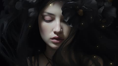 Gothic Dreams | Gothic Girl | Black Flowers | Gothic Art | AI Art #gothic #black