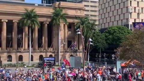 Australians out in force in Brisbane today protesting the new Government Digital ID