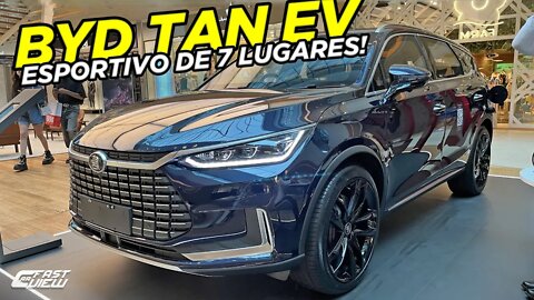 NOVO BYD TAN EV 2022 SUV DE 7 LUGARES COM DESEMPENHO E ACABAMENTO DE MERCEDES!