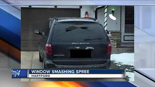 Vandal smashes Hartford windows with pellet gun