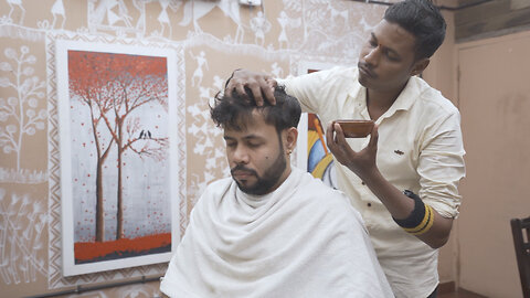 Hot Oil Head Massage and Neck Cracking by Indian Barber VIKRAM