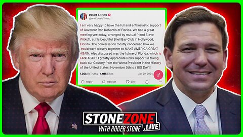 Roger Stone Reveals The TRUTH About The Meeting Between DeSantis & Trump - StoneZONE Clip