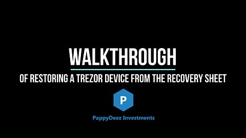 Walkthrough of Restoring a Trezor Model T Device from the Recovery Sheet