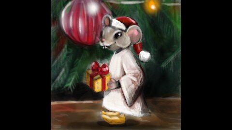 Quick Sketch • Digital Illustration• Christmas Mouse