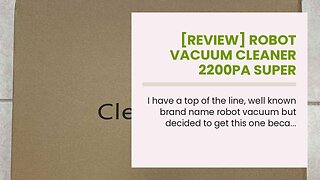 [REVIEW] Robot Vacuum Cleaner 2200Pa Super Suction Electric Robotic Vacuum Mop Cleaning for Pet...