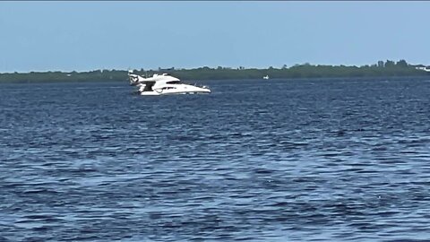 Sunken Yacht emerges from Peace River in Punta Gorda