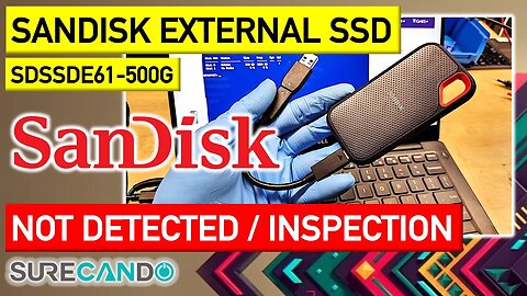 SanDisk Extreme Portable V2 500GB USB-C External SSD Not detected, not working. Inspection.