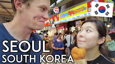 Street Food & First Impressions of SEOUL, SOUTH KOREA! Travel Vlog