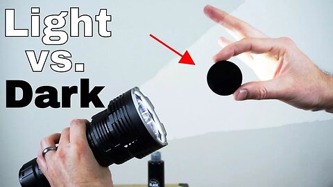 The Worlds Blackest Black vs The Worlds Brightest Flashlight (32,000 lumen)-Which Will Win?