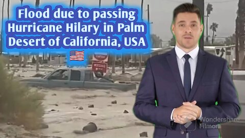 Flood due to passing Hurricane Hilary in Palm Desert of California, USA 🇺🇲