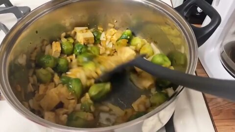 Making Some Brussel Sprouts and Tofu