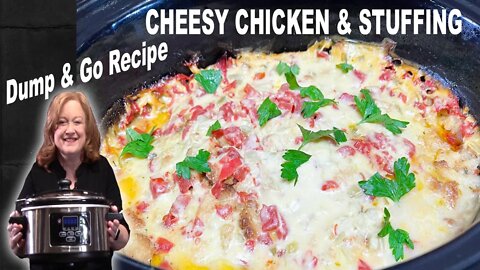Crockpot Cheesy Chicken & Stuffing, Dump & Go Slow Cooker Recipe