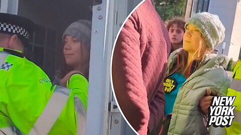 Greta Thunberg smirks during arrest while at oil protest in London