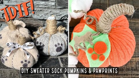 How to make No-sew Sweater Sock Pumpkins & Pawprints