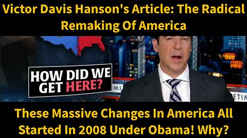 The Massive Changes In America Started In 2008 Under Obama. Why?