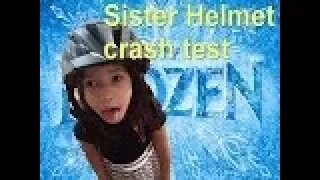 How do sisters Crash Test a Helmet?