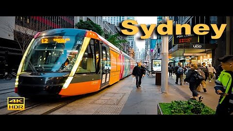 Sydney Australia Walking Tour - George Street Evening Rush | 4K HDR