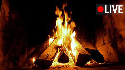 Crackling Fireplace with Natural Fireplace sounds |🔴Live Stream