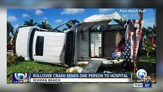 Rollover crash in Riviera Beach sends person to hospital