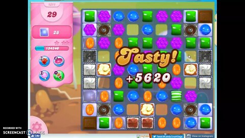 Candy Crush Level 1211 Audio Talkthrough, 1 Star 0 Boosters