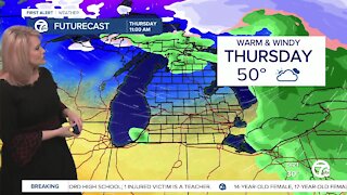 Metro Detroit Forecast: Clouds and drizzle today; temps rise into 50s tomorrow