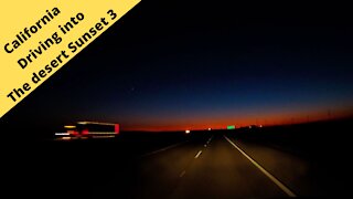 California Driving into the desert sunset 3