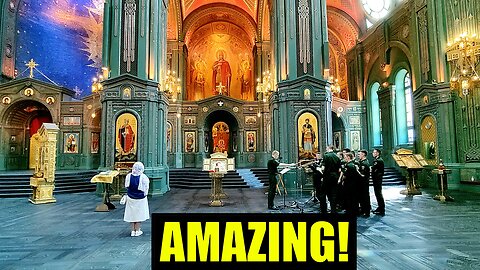 Russian Soldiers Sing Hymn of the Cherubim In The Magnificent Cathedral Of Armed Forces Of Russia